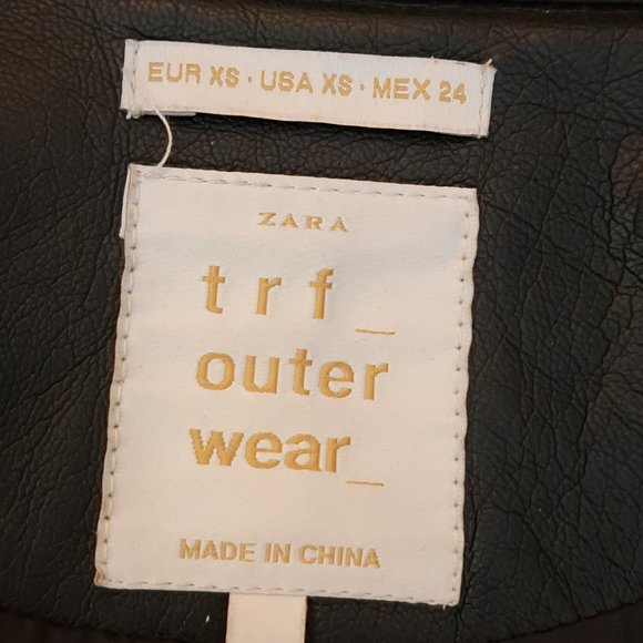 ZARA TRF womens FAUX LEATHER MOTO jacket Sz XS STUNNINGLY SOFT FAUX LEATHER - Picture 10 of 13